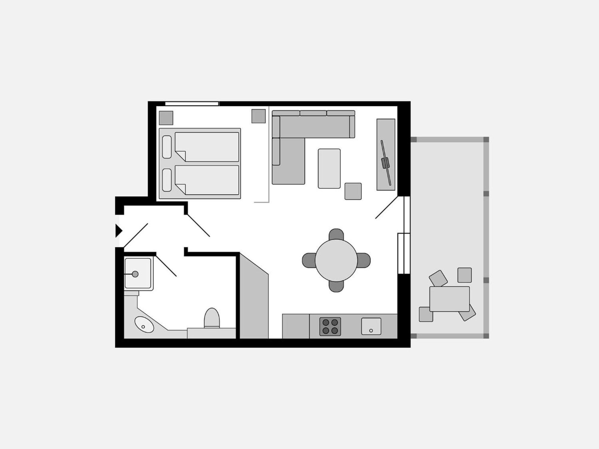 Duenenpark Binz - Komfortplus 1-Raum-Ferienwohnung Mit Balkon Im Dachgeschoss 095 Luaran gambar